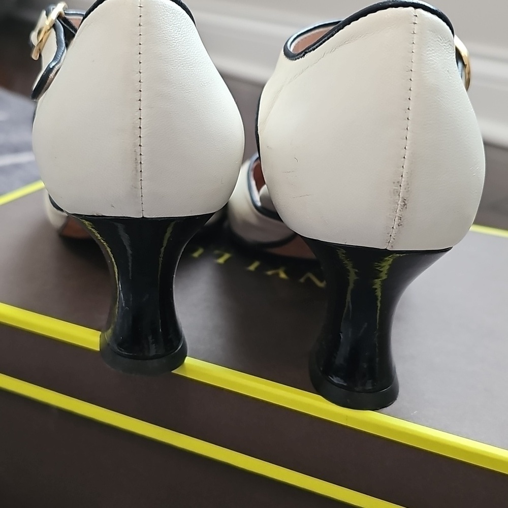 Anyi Lu Women's Black and White Mary Jane Shoes - Picture 4 of 5
